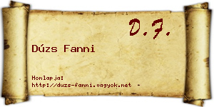 Dúzs Fanni névjegykártya