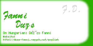 fanni duzs business card