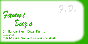 fanni duzs business card